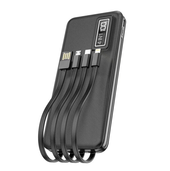 ASPOR A300 POWER BANK ORIGINAL 10000mAh LI-POLYMER BATTERY 4 IN1 POWER BANK BLACK - Image 2