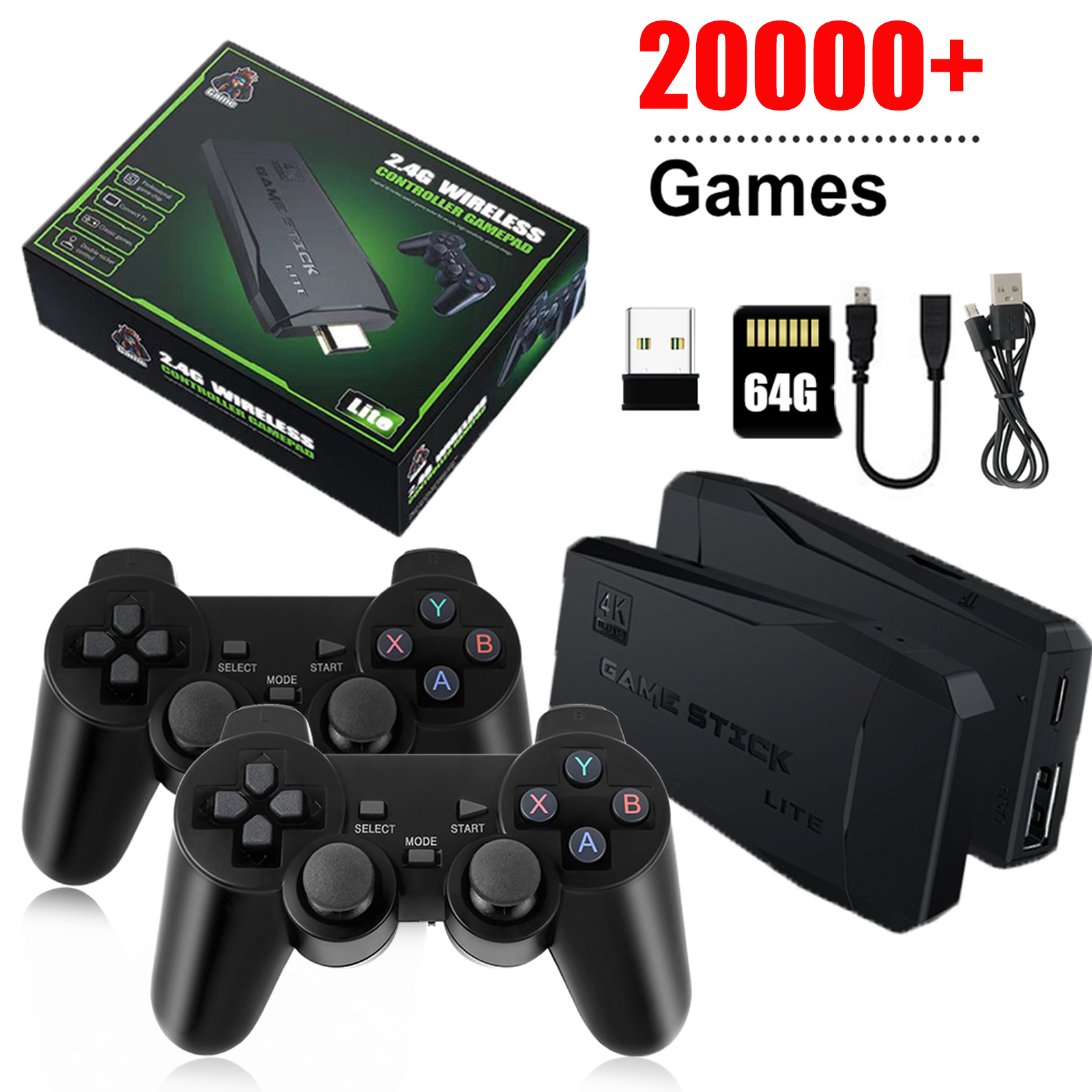 M8 GAME 4K WITH TAKKEN 3 GAME (64GB TF CARD) FOR 20000+ GAMES AND TWO GAME CONTROLLERS RAM 256MB, ROM 128MB